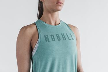 Nobull High-Neck Seasonal Colors Women's Tank Tops Blue | Australia (WG8703)